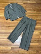 Chaps Mens 2PC Suit Sz 40S Blazer Jacket 33x26 Dress Pants Green Wool Cashmere