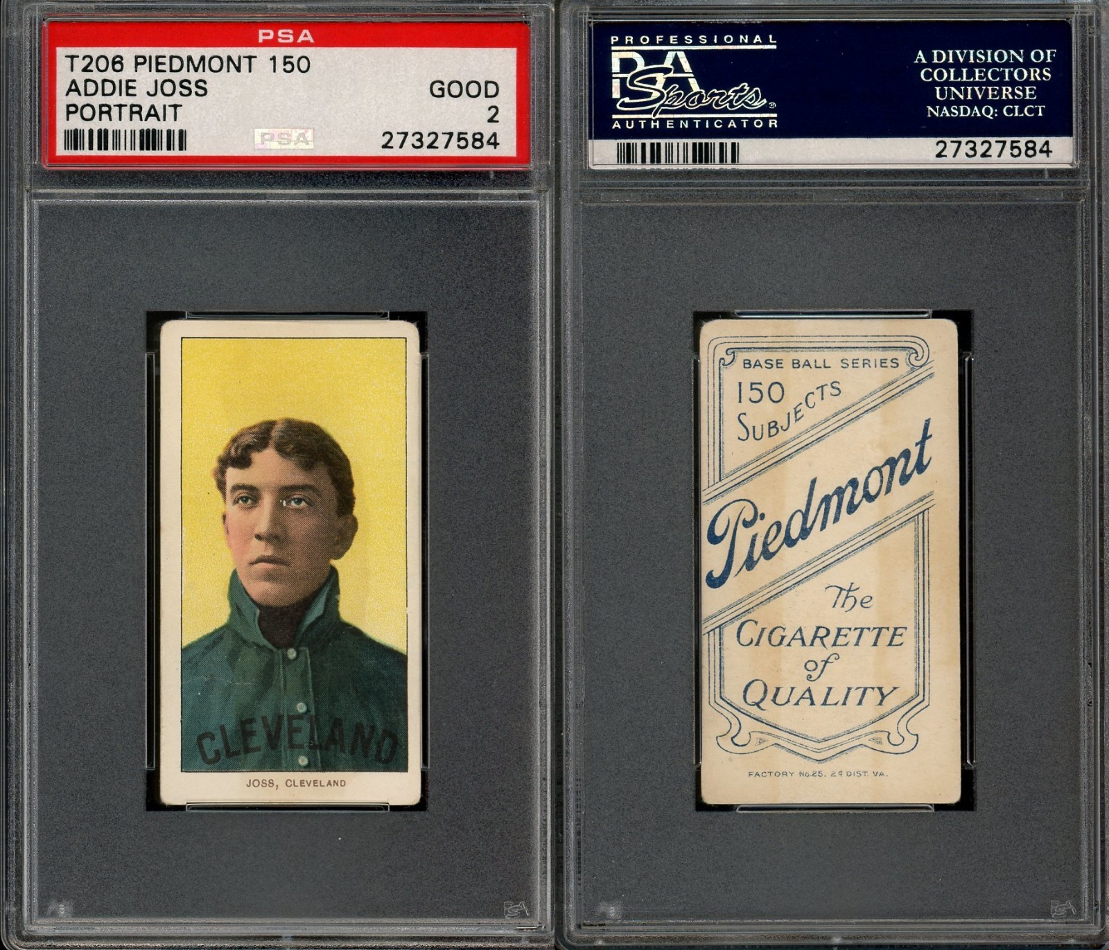 1909-11 T206 Addie Joss Portrait Cleveland Naps HOF PSA 2