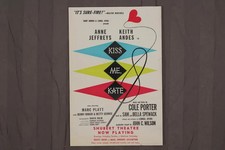 1950s Kiss Me Kate Double-Sided Theater Flier Cole Porter
