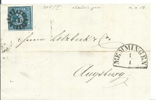 gMRSt Nr. 205 der 1. Verteilung auf Brief  mit Nr 2II v. Memmingen n. Augsburg