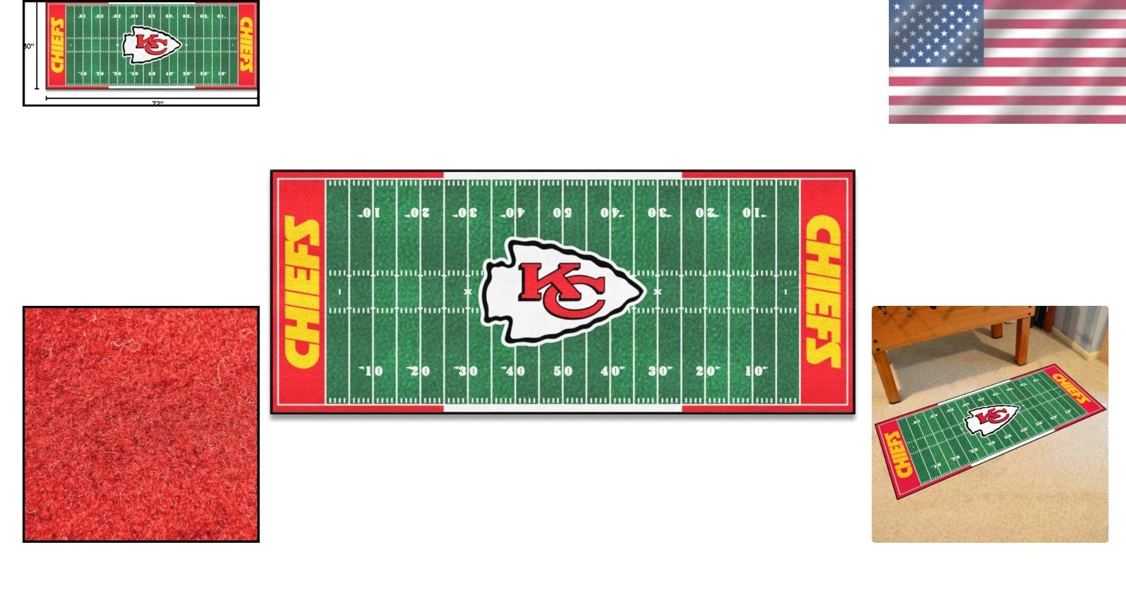 Kansas City Chiefs football Field Runner Rug