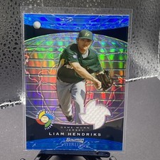 2009 Bowman Sterling WBC Liam Hendricks Game Used Jersey Blue Refractor /125