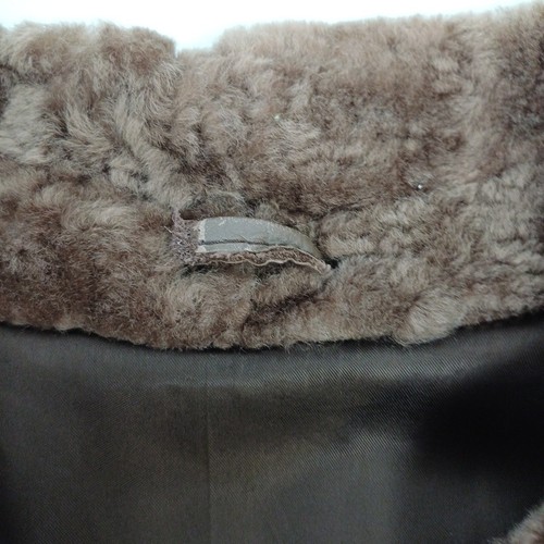 Vintage 60s 70s Chocolate Brown Shearling Sheepskin Teddy Bear Coat M 14 16 - Picture 9 of 13