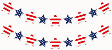 Patriotic Star Garland Banner for 4Th of July Decorations, Red White Blue Stars