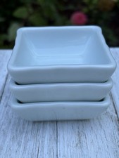 Asian Celadon Glaze Vintage 3 piece Square Shaped Condiments/Sauces Bowls