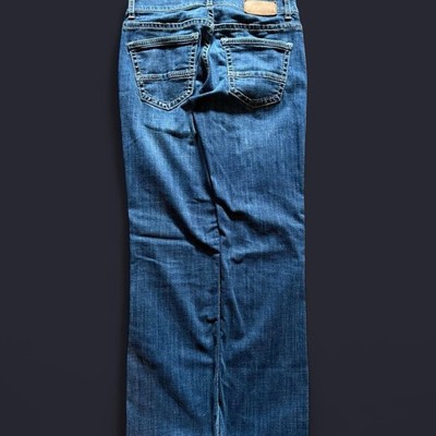 Dark blue wash BKE straight leg jeans slight wear on ends Reference Photos