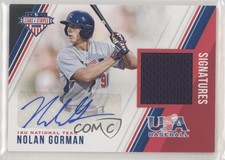 2018 USA Baseball Stars & Stripes and Material Signatures Nolan Gorman Auto fm0