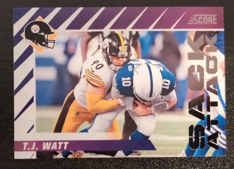 T.J. Watt #1 2024 Panini Score Sack Attack Insert Pittsburgh Steelers - Image 3 of 3