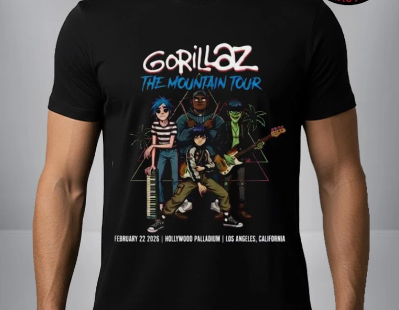 Gorillaz The Mountain Tour 2026 Event Tee Show Los Angeles On Feb