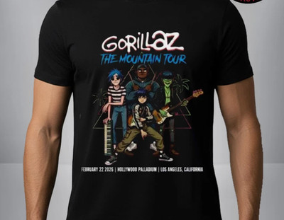 Gorillaz The Mountain Tour 2026 Event Tee Show Los Angeles On Feb