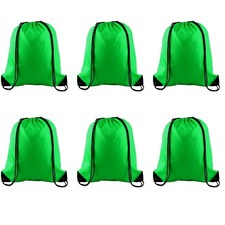 PLULON 6 Pcs Drawstring Bags Bulk Green Drawstring Backpack String Backpack Cinc