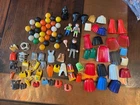 Vintage playmobil people hair clothes capes backpack rare black ghost costume