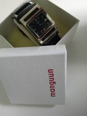 Neu Manguun Herrenuhr Leder Schwarz Armbanduhr
