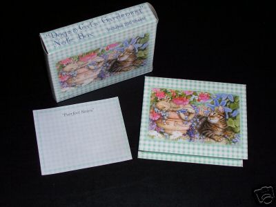 DEBBIE COOK /"DOGS /& CATS GARDENING NOTE BOX/" PURRFECT!!