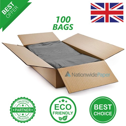 EXTRA STRONG BLACK HEAVY DUTY BIN LINERS BAGS RUBBISH WASTE REFUSE SACKS 200G UK - Picture 9 of 9