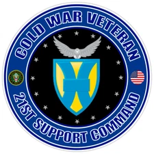 Cold War Veteran 21sT Support Command Bumper Sticker Military Soldier Decal 5"