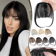 Thick/Thin Clip in Fringe Bangs Remy Real Human Hair Extensions One Hair Piece