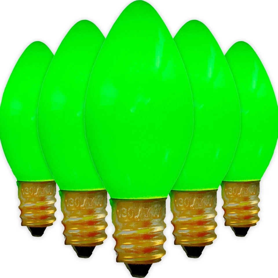 C-9 GREEN CERAMIC STEADY BULBS NEW 1 BOX OF 25 C9 GREEN CERAMIC STEADY BULBS - Image 2 of 4
