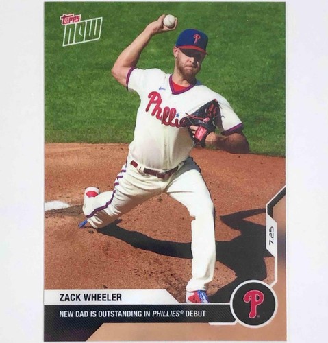 2020 Topps Now #16 Zack Wheeler PR 438 New Dad in Philadelphia Phillies Debut - Picture 1 of 2