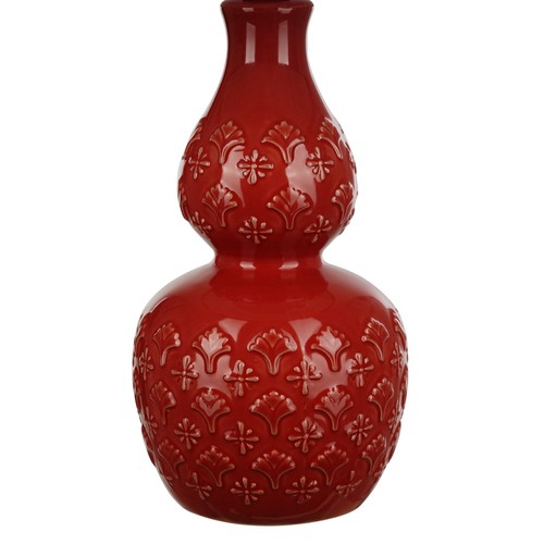 Mother's Gift Nightstand Lamp Desk Light Vintage Floral Table Lamp, Red Finish - Picture 3 of 6