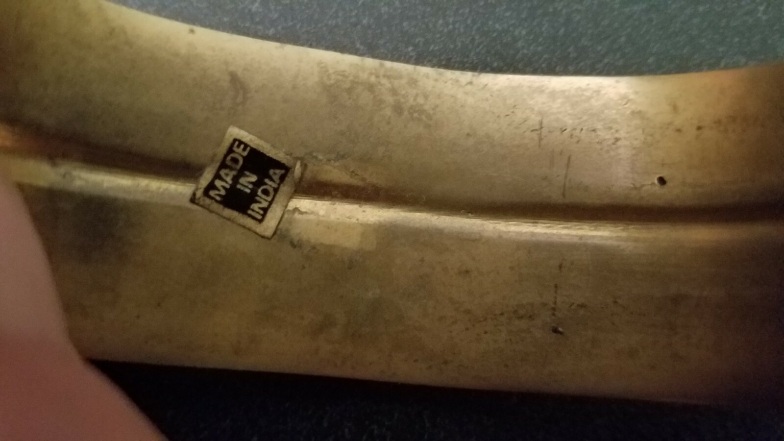 Vintage Solid Brass Engraved Cuff Bracelet India - image 7