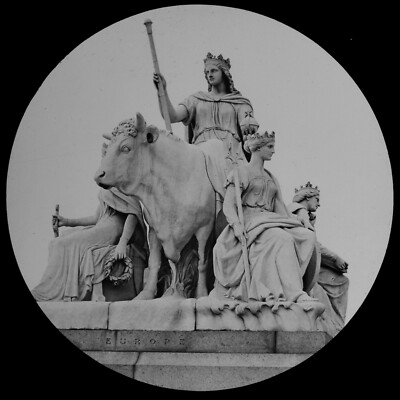 THE ALBERT MEMORIAL - EUROPE C1890 PHOTOGRAPH Magic Lantern Slide LONDON