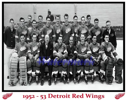1952 - 53 Detroit Red Wings Team Picture Howe Sawchuk  Lindsay 8 X 10 Photo Pic