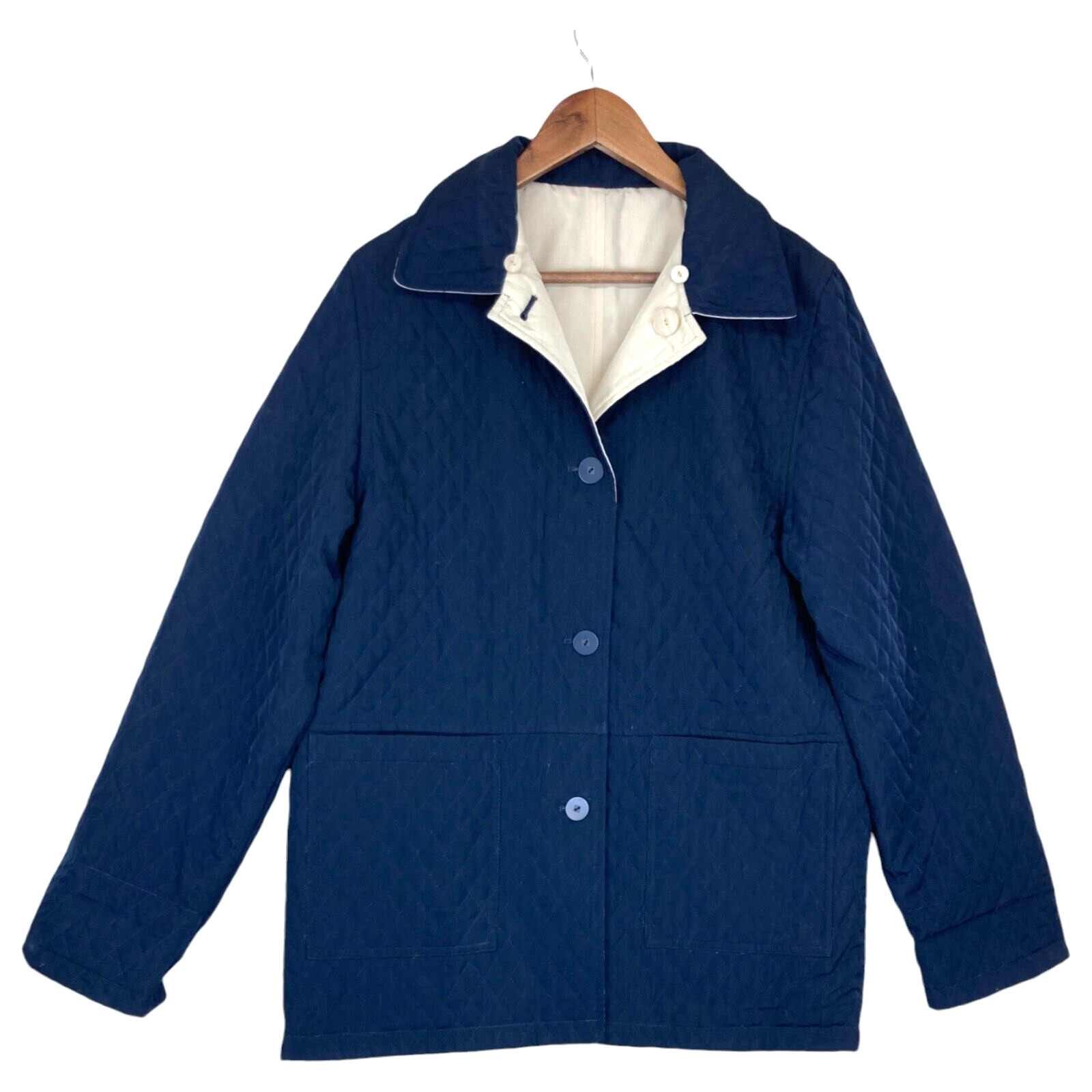 Utex Design Navy/White Solid Reversible Quilted B… - image 1