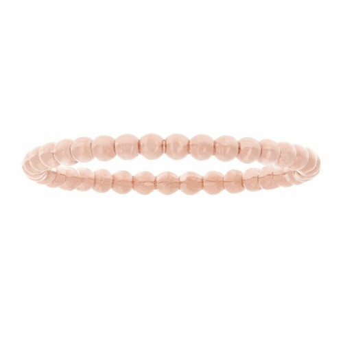 14k Rose Gold Bright Polished Beaded Slim Stackable Ring Band Size 5.5