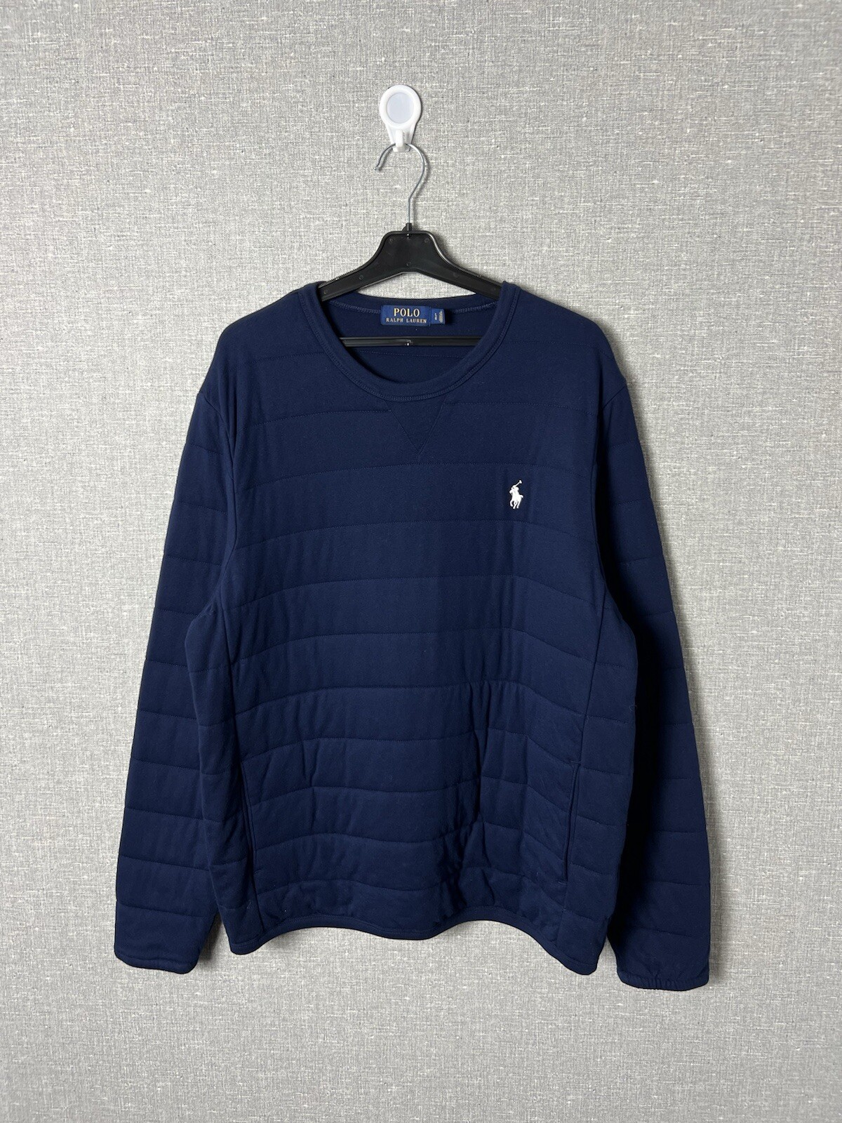 Rara giacca felpa trapuntata Polo Ralph Lauren uomo logo pony taglia L