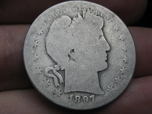 1897 S Silver Barber Half Dollar- San Francisco, About Good Details