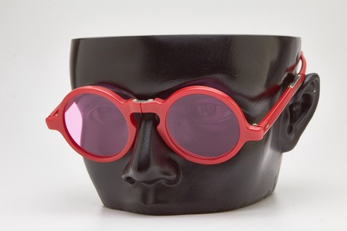 1990s vintage red round folding sunglasses TUTTI FRUTTI Pink round eyeglasses 90 - Picture 14 of 17