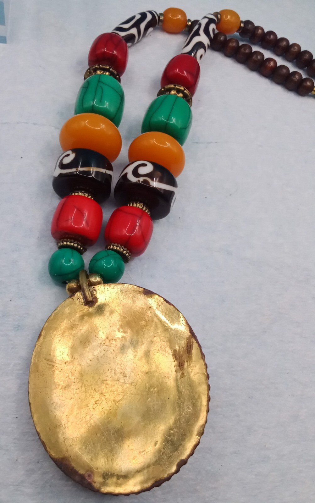 Ethnic Acrylic Multi Bead Statement Necklace - image 6