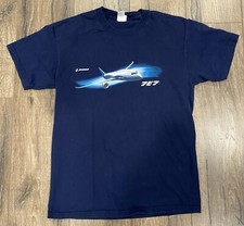 Vintage Early 00s Y2K Boeing 7E7 Airplane Medium Promo Shirt Pre 787 Dreamliner