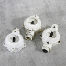 3 Stück alte Schalter weiß beige Kippschalter Lichtschalter Aufputz 1 und 2 Abg.