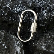 2pcs Mini Climbing Stainless Steel Screw Carabiner Lock Clasp Keychain Clip Hook