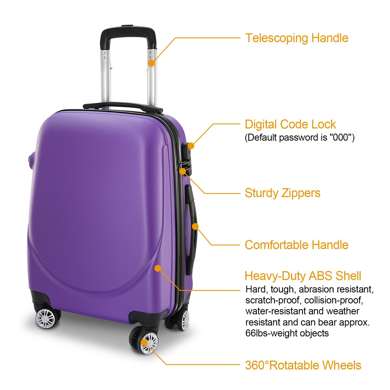 sharper image hard shell luggage