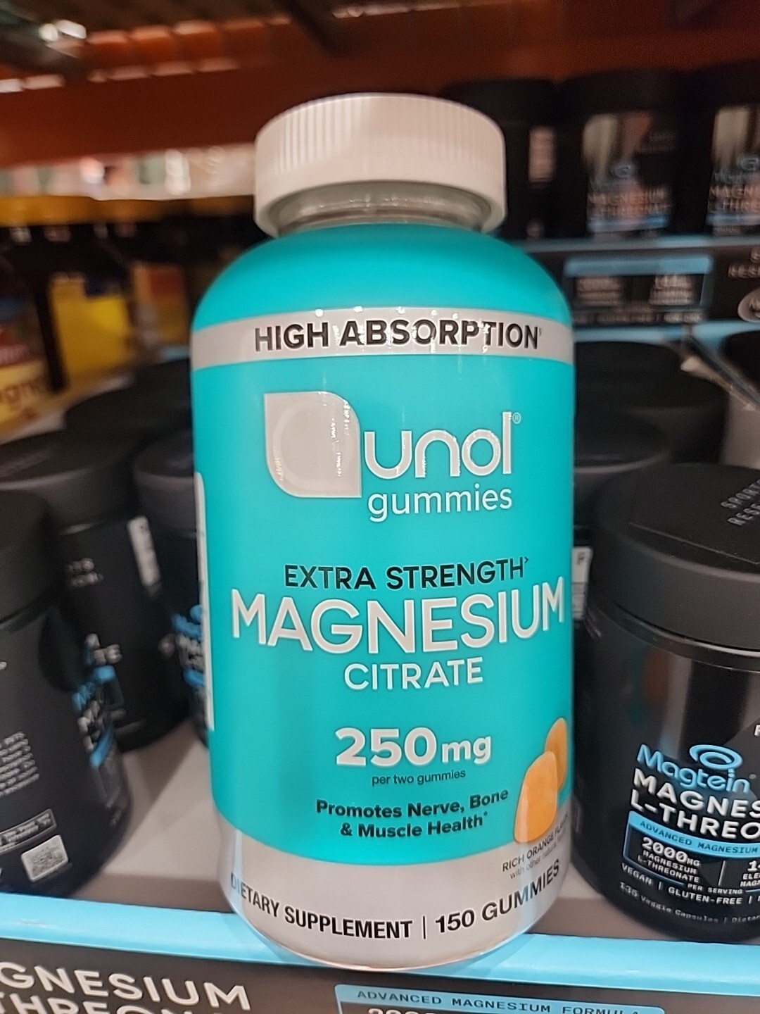 Qunol extra streng magnesium citrate gummies 250mg per serving 150 Gummies