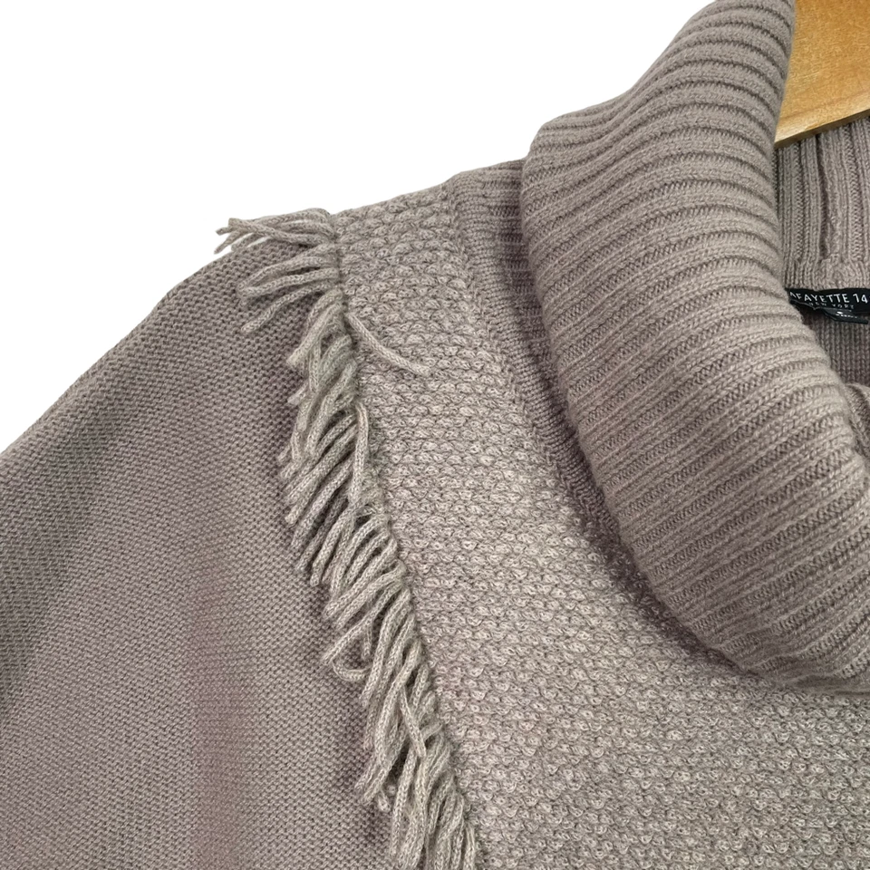 Suéter de manga corta con flecos y capucha para mujer Lafayette 148 talla P (0-2) Foto 3 de 4