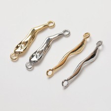 6pcs Gold/Silver Tone Long Bar Charm Connector,Necklace Bracelet Connector