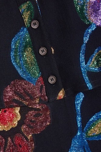 NWT BURBERRY Floral Fil Coupé Silk Blend Caped Shirt, IT 38, US 2, Small - Picture 7 of 15