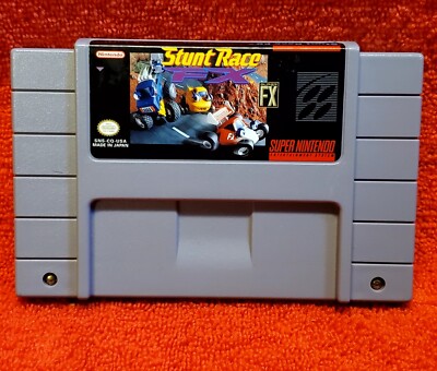 SNES Stunt Race FX Game Cartridge (Super Nintendo Entertainment System, 1994)
