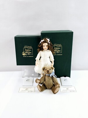 R John Wright Teddy & Me Companion Set Handmade Felt Doll COA Limited Ed Boxed