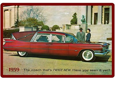 1959 Cadillac Royal Superior Hearse  Auto Refrigerator / Tool Box  Magnet
