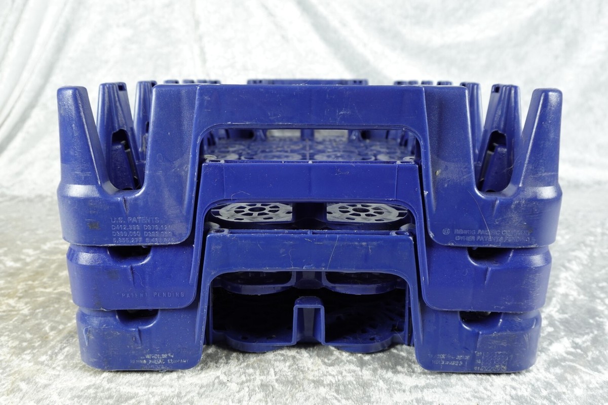 3 Vintage Pepsi-Cola Blue Plastic Soda Pop Carrier Crates 12 x 19