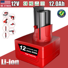 12V 12Ah Pack For Milwaukee M12B6 Lithium M12 Battery M12B5 48-11-2440 Cordless