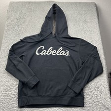Cabelas Pullover Black Hoodie Sweatshirt Mens Size Small Promo Logo