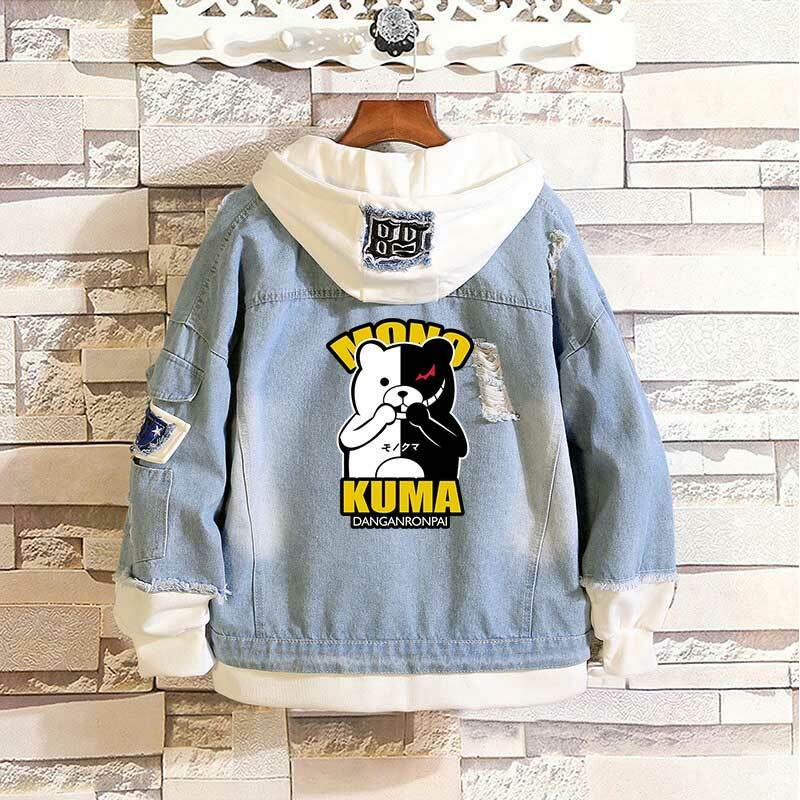 Boys Girls Jean Jacket Anime Danganronpa Hoodies Coats Hooded