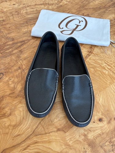 M. Gemi The Felize Mokassin schwarz Leder mit silber Fahrschuhe schwarz 38 US 7,5
