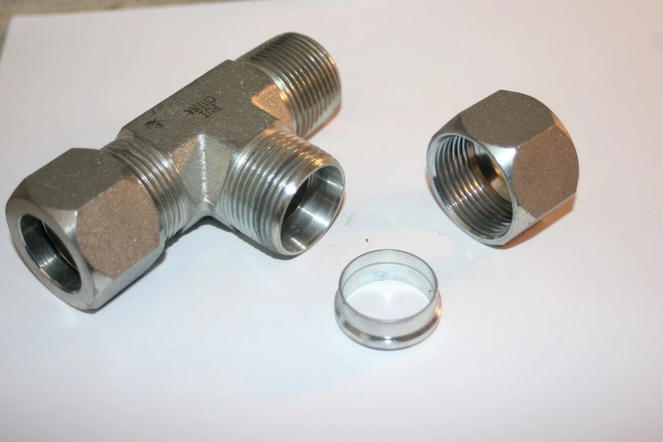 1” Tube x 1” Tube x 1” MNPT Steel Male Run Tee - Image 3 of 4